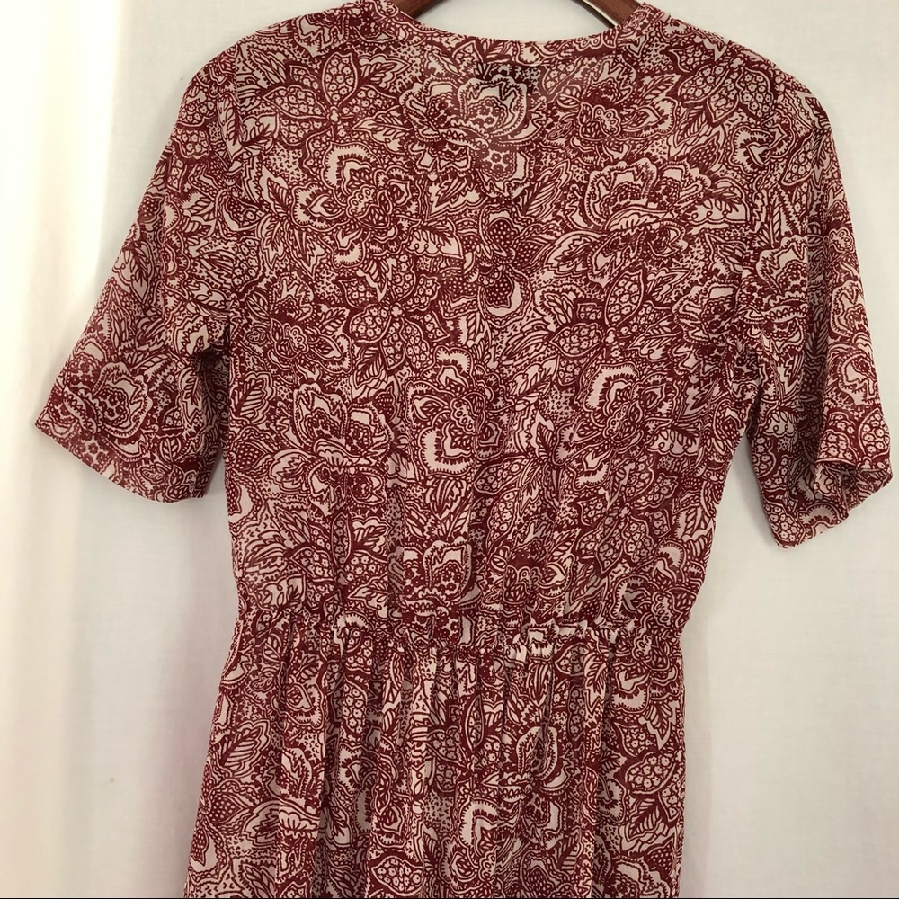 Who What Wear, Red & Ivory Sheer Dress, XS - Picture 6 of 7